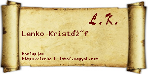 Lenko Kristóf névjegykártya