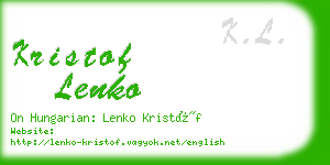 kristof lenko business card